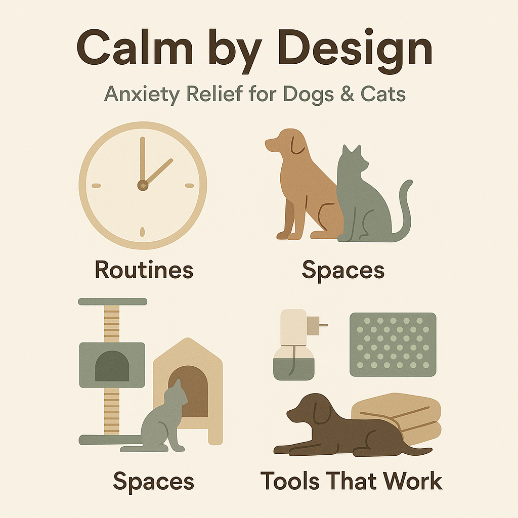 Calm by Design: Anxiety Relief for Dogs & Cats with Routines, Spaces, and Tools that Work