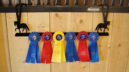 Showoff Black 14ga Steel Award Rack - Horse, Wall Mount or Stall Mount, USA Made