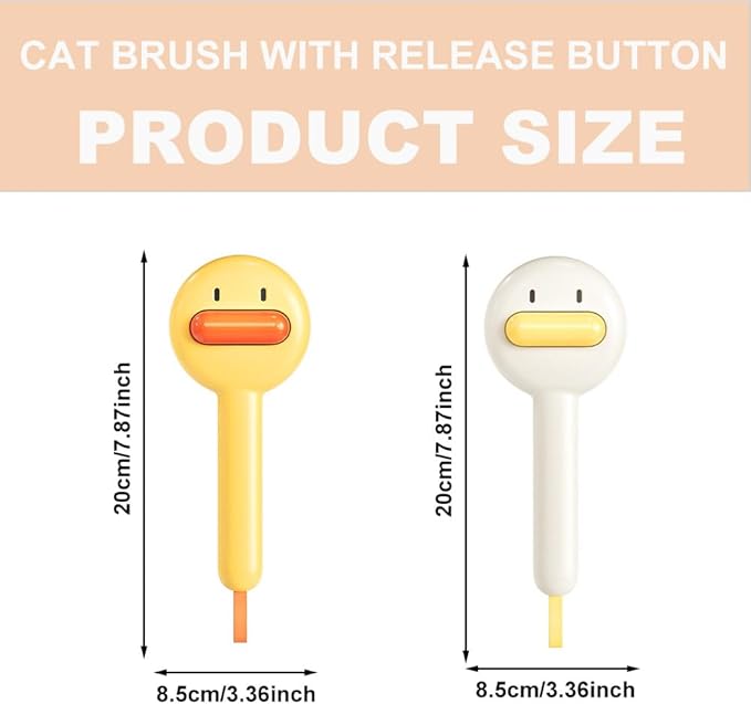Cat Brush for Short or Long Haired Cats Dogs Rabbits, Cute Dog Brush with Release Button for Massage and Removes Loose Fur, Dog Hair Brush Dog Grooming Deshedding Brush