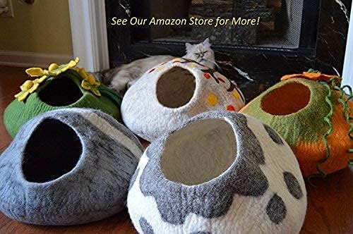 Wool Cat Toys - Felt Cat Toy Balls for Small Pet Fetch and Play - Eco Friendly Quiet Wool Ball Cat Toy for Cats and Kittens - Choose Your Colors (Purple)
