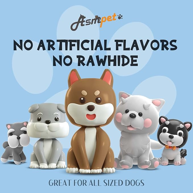 ASMPET Dog Treats Chews, Chicken & Duck Wrapped Cod Skin Sticks, Rawhide Free Cod Skin Treats for Dogs 10.6 oz