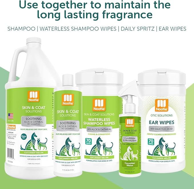 Nootie - Oatmeal Pet Shampoo for Sensitive Skin - Revitalizes Dry Skin & Coat - Natural Ingredients - Gentle Shampoo - Cleans & Conditions