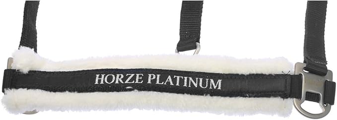 HORZE Howard Soft Fleece Padded Adjustable Polyester Horse Halter - Black - Horse