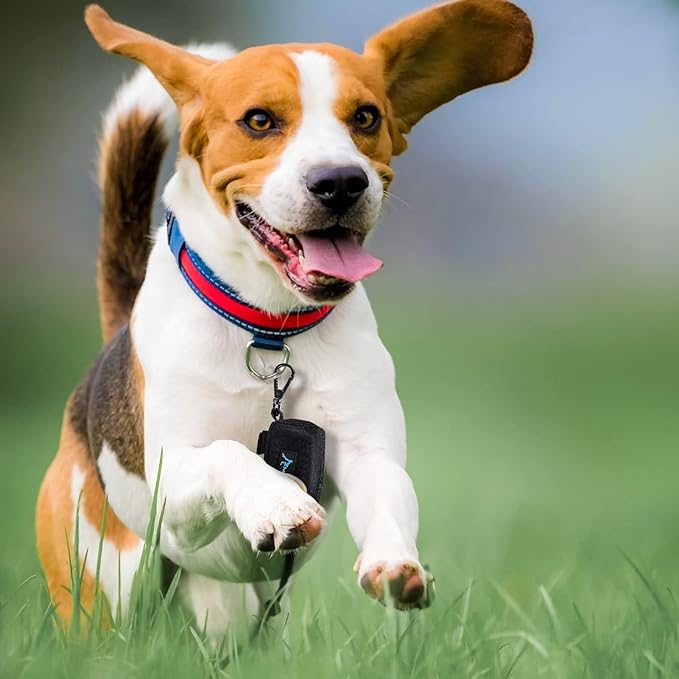 PuppyDoggy 1 Pack Poop Bag Holder for Dogs & Cats Waste Bag Dispenser Pouch with 1 Roll of Free Poop Bags - Dog Leash Accessory & Bicycle (Pink)