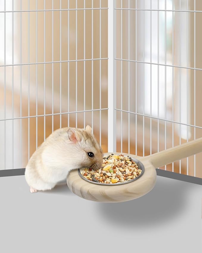 KATUMO Bird Perch Feeding Cup Birds Platform Parrot Wood Perch Stand Toy Cage Accessory for Parakeet Lovebird Cockatiel Conure Budgie Small Parrots (L Perch (Pack of 2))