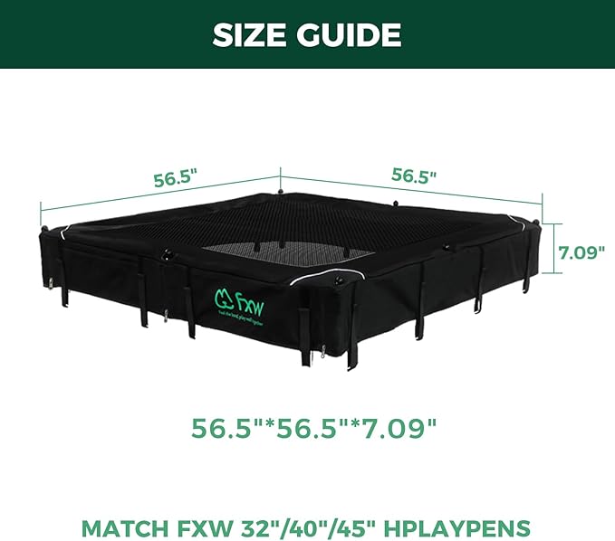 FXW Homeplus Unleashed Indoor Dog Playpen - Stress-Free and Safe Play, Heavy Duty 40 Inch 8 Wire Panels with Playpen Cover for Medium and Large Dogs, Black│Patented