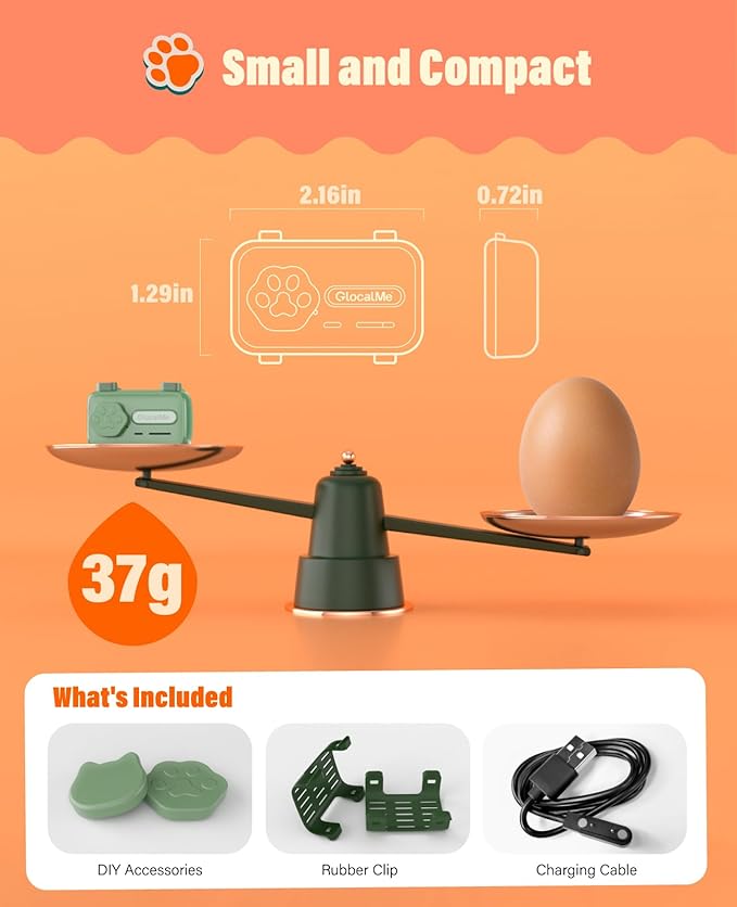 GlocalMe PetPhone for Dog and Cat, Support Play Music and Two-Way Call, Pet Community and AI Health Alerts, Real Time Tracking and Virtual Fence, Unlimited Range Pet GPS Tracker (Green)