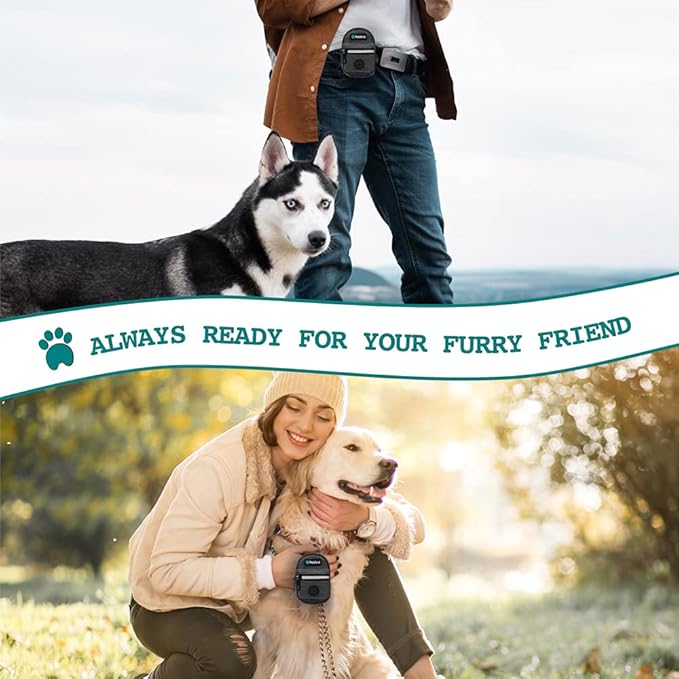 PetAmi Dog Poop Bag Holder for Leash, Dog Pet Waste Bag Dispenser For Poop With Clip, Doggy Puppy Walking Accessories Travel Camping, Dog Treat Pouch Supplies Must Have With Dog Bag Roll, Dark Gray