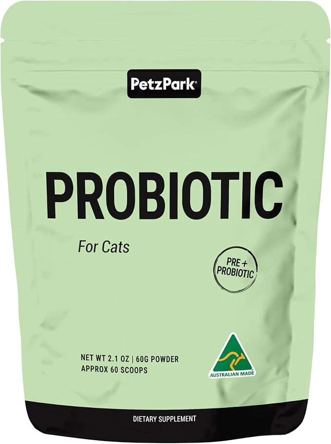 Probiotic for Cats & Kittens - Cat Probiotic Powder for Hairball Prevention, Digestive Support, Immune Health, Prebiotics, and Diarrhea Relief - Suitable for Indoor Cats & Kittens - 60 Scoops