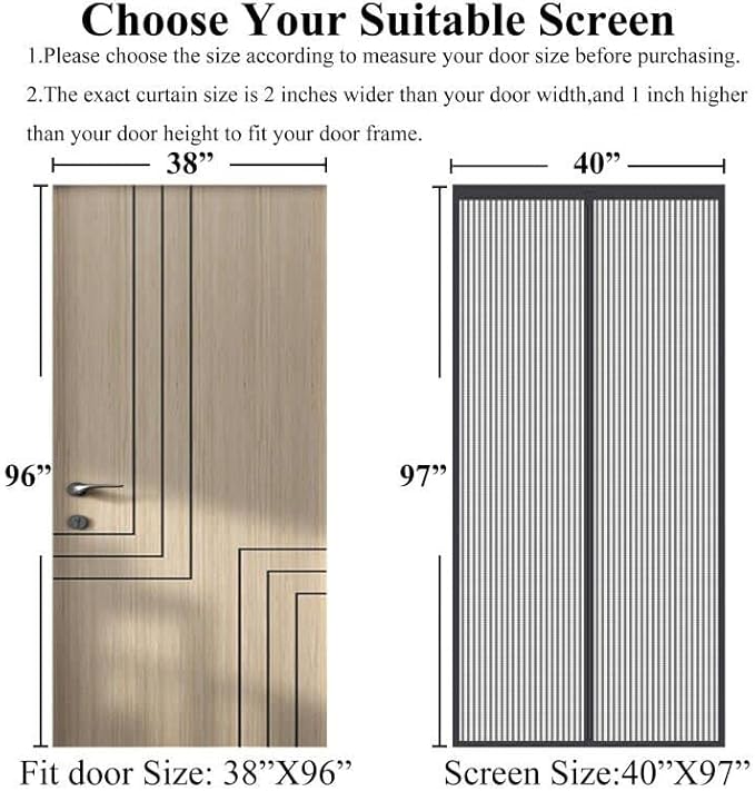 Magnetic Screen Door Upgraded-Model Full Strip Magnets,Reinforced Heavy Duty Mesh Screen Doors Magnets,Full Frame Seal Retractable Door Screen Magnetic Closure for Single Front Sliding Door