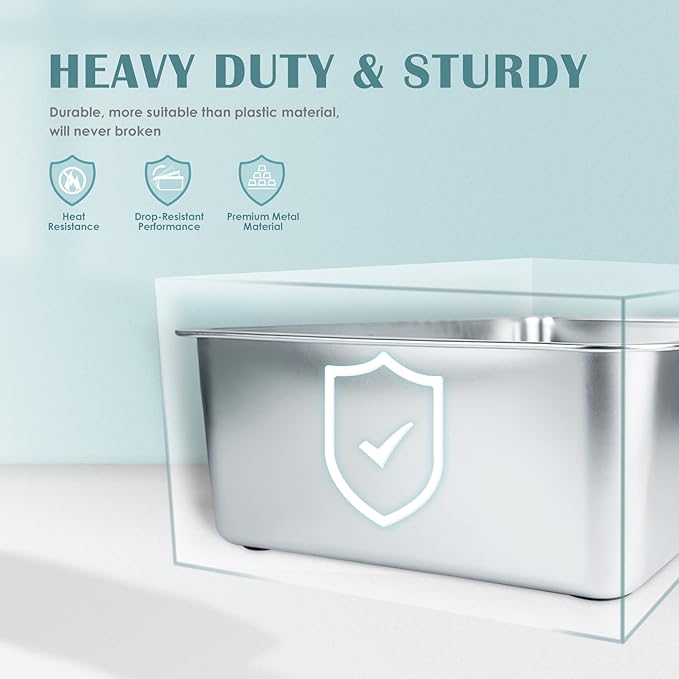 IKITCHEN Stainless Steel Cat Litter Box, Large Metal Litter Box for Cats, Never Absorbs Odors,Stain Free, Rustproof, Non Stick Smooth Surface 23.5" L x 15.5" W x 6" H