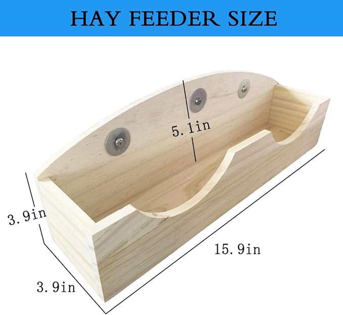 Hamiledyi Rabbit Hay Feeder, Bunny Hay Feeder Rack,Bunny Food Manger Wooden Hay Manger Rack Rabbit Hay Holder Feeders Grass Holder for Guinea Pig Chinchilla Hamster