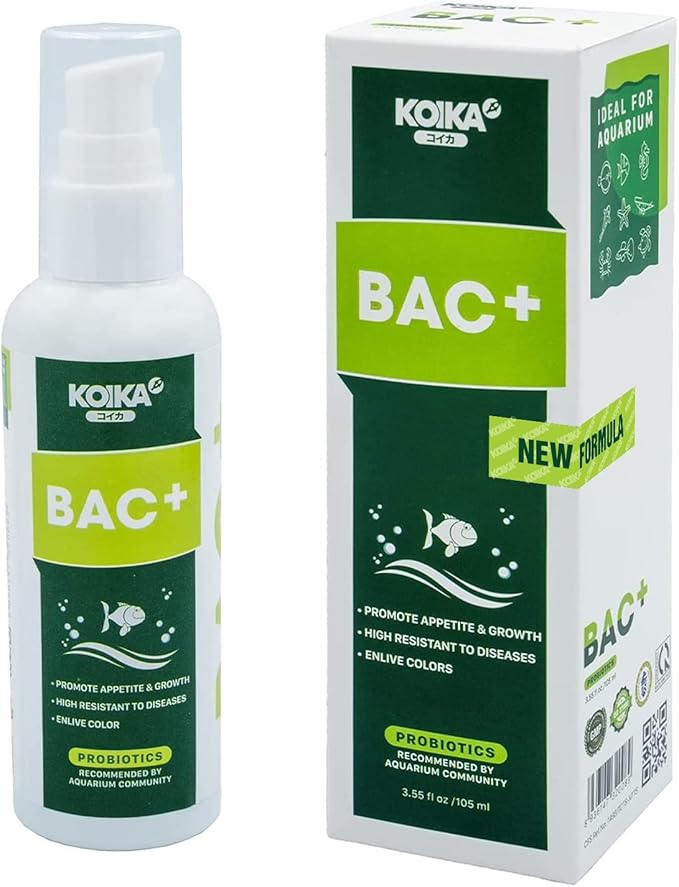 KOIKA BAC+ Aquarium Probiotics, Pleasant Smell, Disease Resistance, Immunity Boosting (BAC+ (New Formula), 105ml)