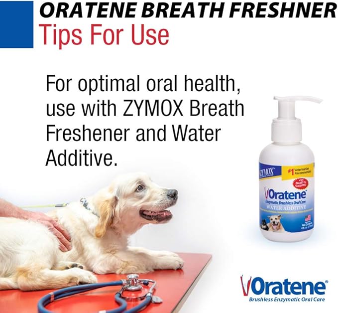 Zymox Oratene Brushless Oral Care Breath Freshener for Dogs and Cats, 4oz