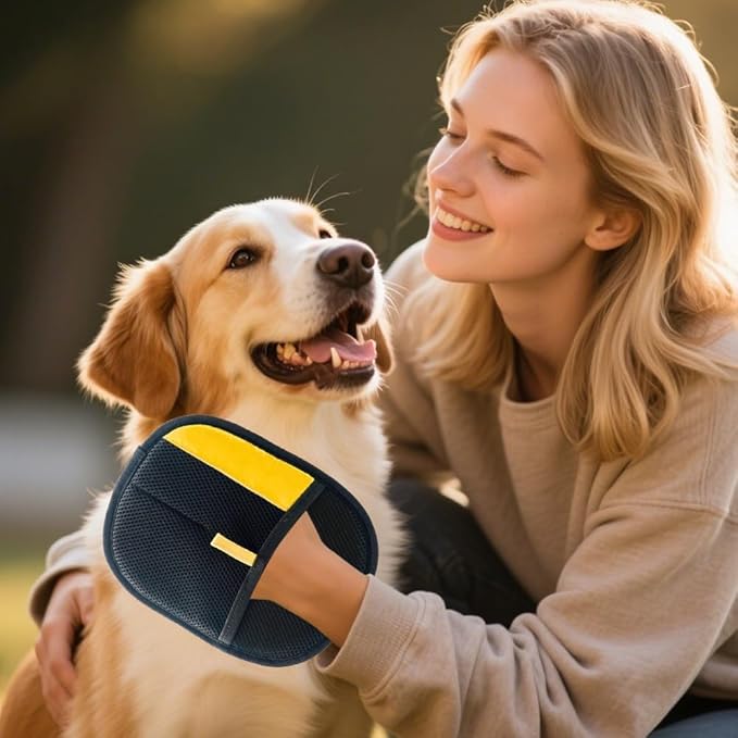 Pet Hair Remover Electrostatic Gloves, Reusable Removal Glove, Pet Hands on for Dogs, Cats & Horses Hair Fur Gentle Deshedding Mitt Massager Remover Double-Sided cat Grooming Gloves for Couch, Carpet