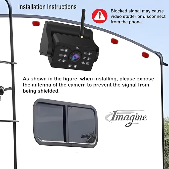 Wireless Backup Camera, Ultra Strong Signal Crystal Clear Picture Magnetic Rechargeable Rear View Reverse Back up Camera for Hitching Gooseneck Horse Boat Travel Trailer Truck Camper RV Pickup Van