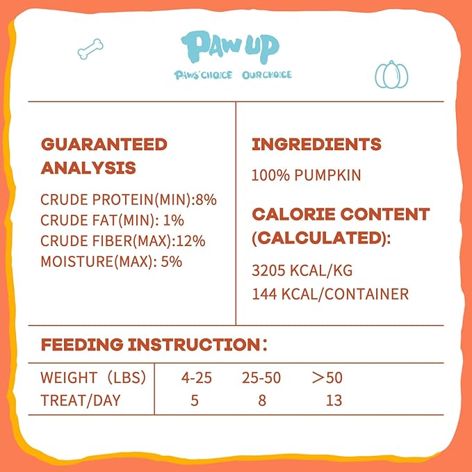 Freeze-Dried Pumpkin Treats for Dogs & Cats – High Fiber, Single Ingredient Natural Snacks for Digestion & Gut Health, Healthy Food Toppers, 1.58 oz