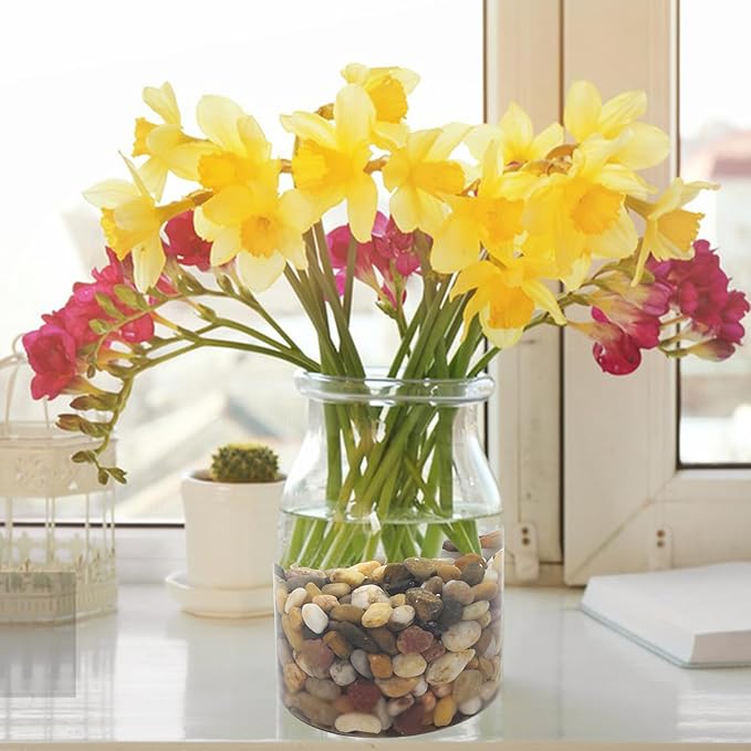 2lbs Fish Tank Rocks, 1/4 Inch Pea Gravel for Fish Tank, Decorative River Rocks for Aquarium Succulent Cactus Plant Vase Fillers Soil Cover and Outdoor Landscaping Stones