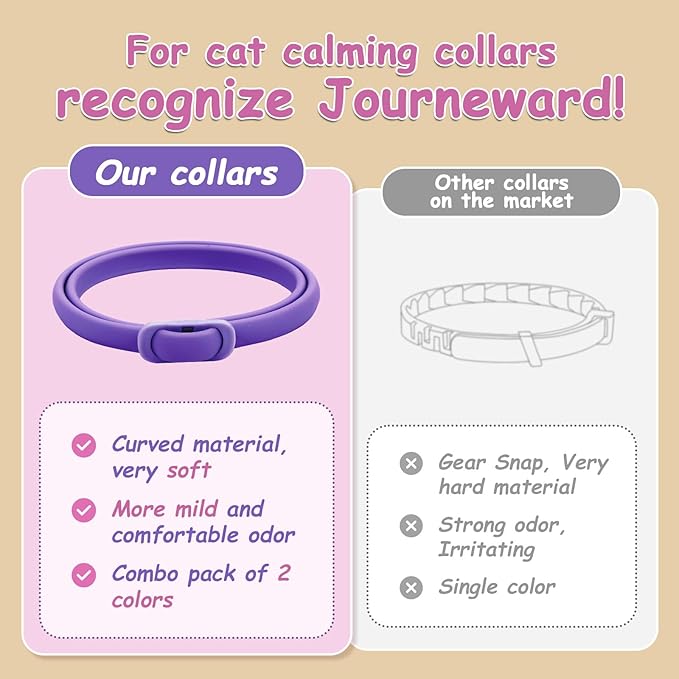 Calming Collar for Cats - 4 Pack, Adjustable Size, Efficiently Reduces Anxiety & Stress for 30 Days, Safe Cat Pheromone Collars, Calming Cat Collar