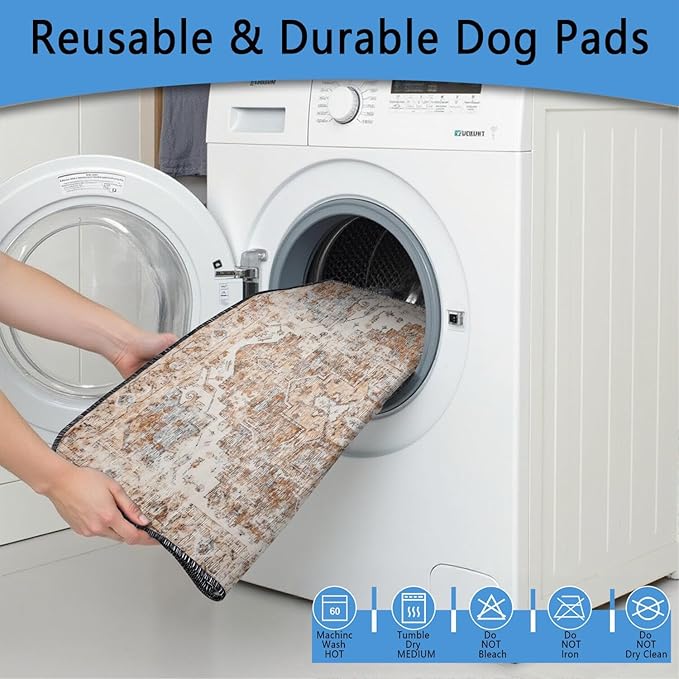 Washable Pee Pads for Dogs 2 Pack, Absorbent Reusable Puppy Pads Waterproof, Leakproof & Non-Slip Whelping Pad, Potty Training Pads for Dogs Playpen Mat 24x36