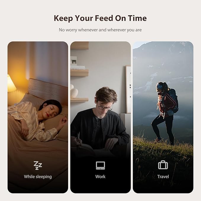 Automatic Cat Feeders, 3L Timed Cat Dry Food Dispenser, Dual Power Supply, Programmable Portion Size, 1-6 Meals Per Day, Auto Pet Feeder for Cats and Small Dogs