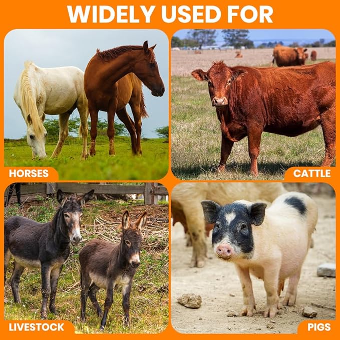 Horse Clippers Professional Electric horse Grooming Kit, Shaving Equine Clippers for Horses Goat Cattle Thick Coat Animals, 6 Speeds Large Heavy Duty Farm Livestock Haircut Trimmer (600W, 2 Blades)