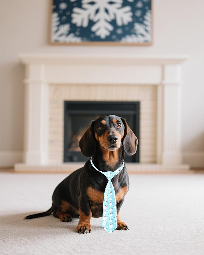 PET SHOW 10 Pack Winter Dog Ties Neckties for Large Medium Dogs Adjustable Neck Ties Girl Boy Pets Snowflake Costumes Dog Grooming Accessories Holiday Party Gift Favor
