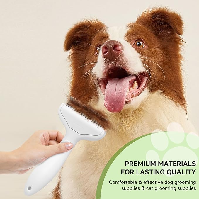 Undercoat Shedding Brush for Dogs & Cats – Professional Deshedding & Dematting Tool –Steam Brush for Cat & Dog Includes Waterless Shampoo