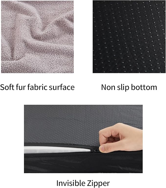 Orthopedic Memory Foam Dog Bed,Cooling Dog Beds for Large Dogs,Washable Pet Beds for Crate with Plush Cover, Waterproof Lining, L(35inch)