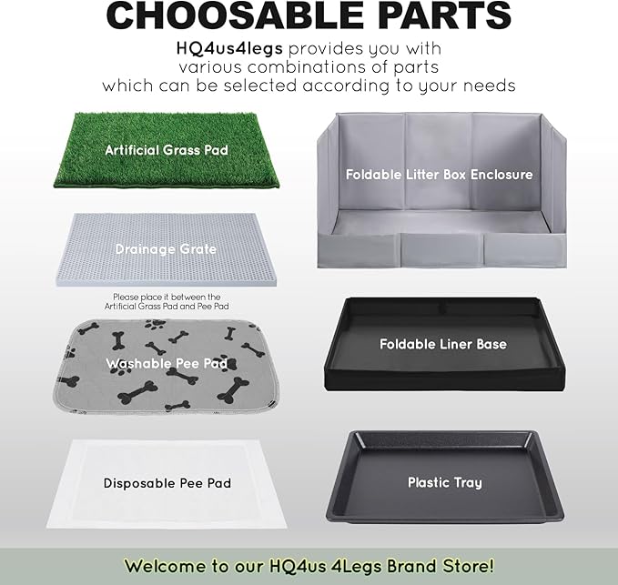 Dog Grass Pad with Tray Extra Large 45”×34” Ultra-Absorbent Artificial Grass Pad for Dogs Potty Grass Hemmed Edge for Indoor Potty Training, Reusable Dogs Pee Pads, Dog Litter Box Balcony