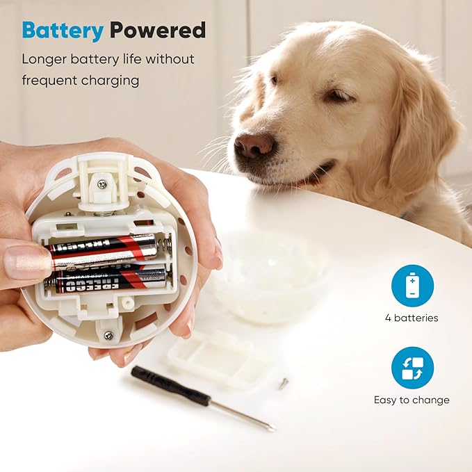 Petbobi Interactive Dog Toys for Boredom - Moving Dog Toy for Stimulating Play, Pet Plush Squeaky Ball for Small Medium Breeds with 4 Batteries, Blue