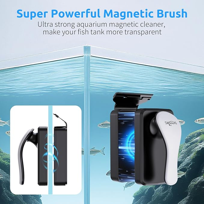 Magnetic Aquarium Glass Cleaner,Algae Scraper for Aquarium Fish Tank, Fish Tank Algae Clean Brush Dual-Sided Side Floating Aquarium Magnetic Brush (M)