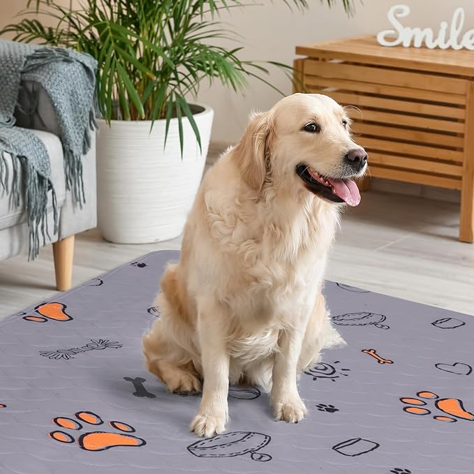 Washable Pee Pads for Dogs, 2 Pack Large 34"x36" Super Absorbent Reusable Puppy Pads Pet Training, 100% Waterproof Non-Slip Pad Whelping Dog Playpen Crate Mat for Potty