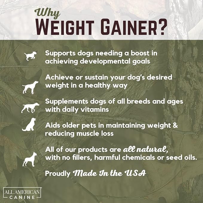 Dog Weight Gainer Liquid – High Calorie Dog Food Supplement for Rapid Weight Gain, Mass, and Recovery – Appetite Stimulant – 60 Servings