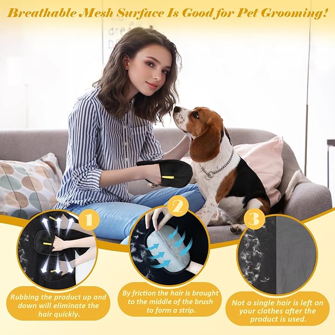 Pet Hair Removal Glove for Cats & Dogs, Reusable Cat Dog Electrostatic Hair Remover, Efficient Grooming Gloves for Pet Hair, Pet Hair Removal Glove for Couch, Furniture, Carpet, Curtain (1 Pcs)