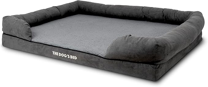 The Dog’s Bed Medium Support Memory Foam Dog Bed XXL Plush Grey 51.5x39, Pain Relief: Arthritis, Hip & Elbow Dysplasia, Supportive, Calming, Waterproof Washable Cover,Veterinary-Approved