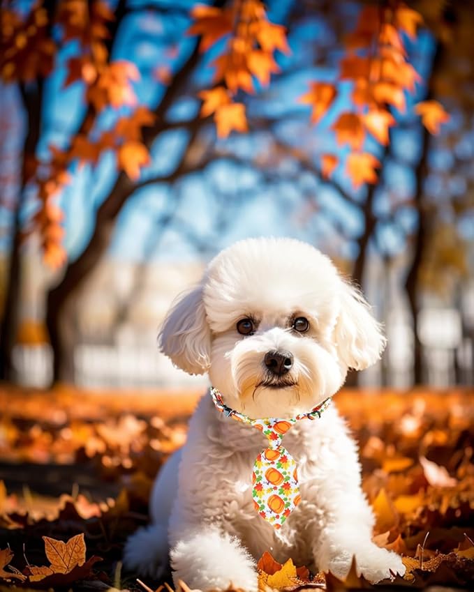 PET SHOW 10 Pack Thanksgiving Small Dog Ties Neckties for Doggies Cats Adjustable Holiday Grooming Accessories Neck Ties Bowties Girl Boy Pets Festival Costumes Puppies Party Gift Favor(Small)