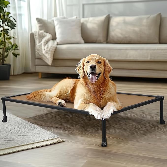 Veehoo Chew Proof Dog Cots - Large Dog Anti-Scratch Hammock Bed for Training, Off Ground, Cooling