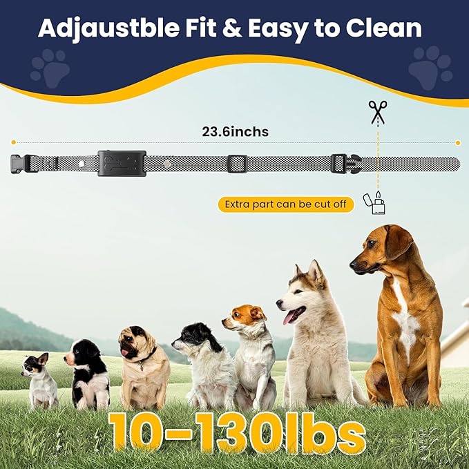 Wireless Dog Fence Invisib for Dogs Electric Fence 185 Days Standby Training Collar, Flash Light & Waterproof Portable Dog Perimeter Collar with 3 Training Mode for 1 Dog Large Medium