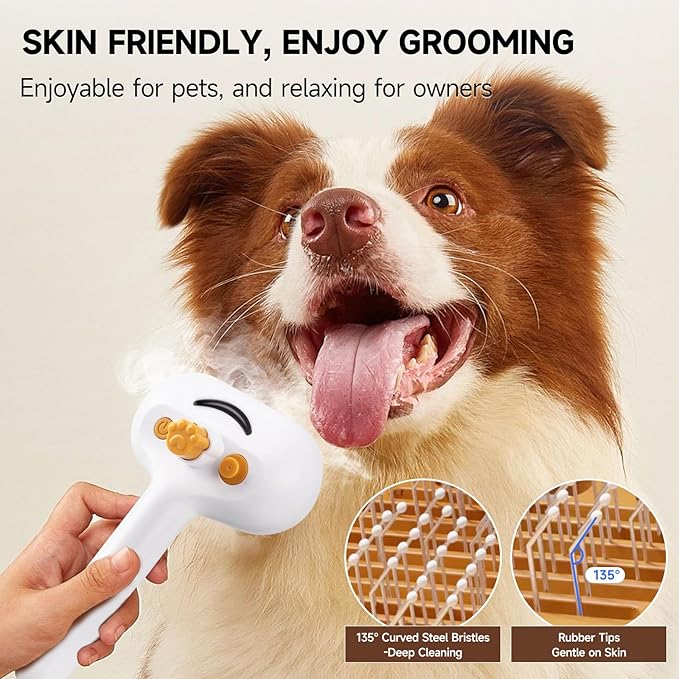 Undercoat Shedding Brush for Dogs & Cats – Professional Deshedding & Dematting Tool +Steam Brush+Waterless Shampoo