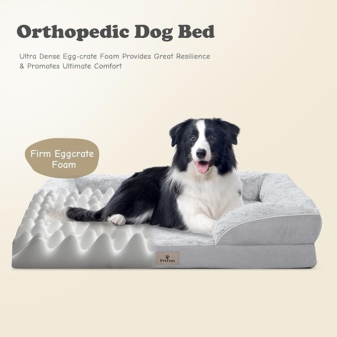 XXL Orthopedic Dog Bed - Washable Dog Sofa Beds for Giant Dogs, Supportive Foam Pet Couch Bed with Removable Washable Cover, Waterproof Lining and Nonskid Bottom