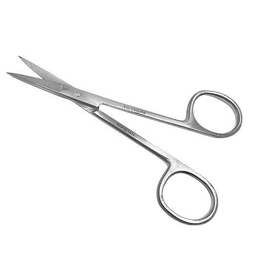 Cynamed Iris Micro Dissecting Precision Lab Scissors, Fine Point Straight - Perfect for Doctors, Nurses, EMS, Students, Education & Training and More (Pack of 5)