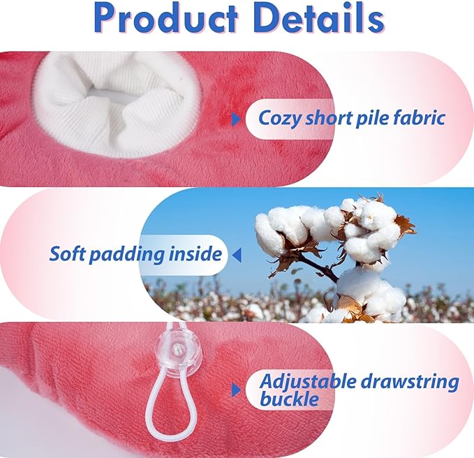 Cat Cones to Stop Licking, Adjustable Neck Soft Elizabethan Collar After Surgery, Comfortable & Lightweight Cute Kitten Donut Collar for Head/Foot Wounds Recovery, Pink Small