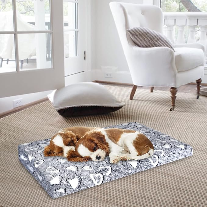 VANKEAN Dog Crate Mat - Reversible Cool & Warm Stylish Bed, Waterproof & Machine Washable, Supports Small to XXL Dogs, Grey