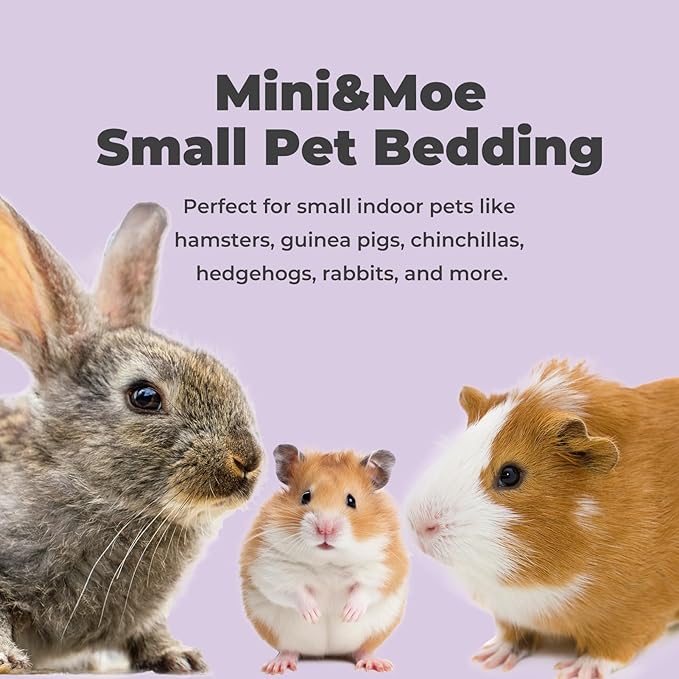 mini&moe Rabbit Litter Paper Pellet Bedding: Hamster Bedding Odor Control & Moisture Absorbent Natural Paper Pellet Bedding - for Small Animal Guinea Pigs,Rabbits Bedding 1.98lb
