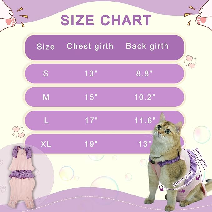 Cat Recovery Suit,Kitten Onesie After Surgery,E-Collar Alternative for Abdominal Wound and Skin Diseases,Soft Breathable Bodysuit After Spay(Beige-XL)