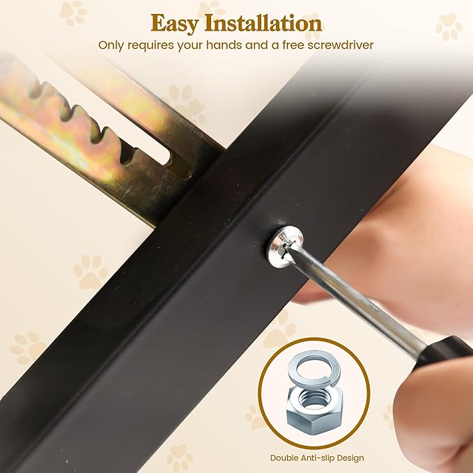 Dog Ramp for Bed Couch, Pet Ramp for Small Medium Old Dogs Cats with 10 Adjustable Heights from 5.91" to 19.69", 47" Long Portable Non-Slip Dog Bed Ramp for High Bed, Couch, Hold up to 200 LBS