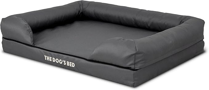 The Dog’s Bed Medium Oxford Grey 30x23.5, Memory Foam, Pain Relief: Arthritis, Hip & Elbow Dysplasia, Post Surgery, Lameness, Supportive, Calming, Waterproof Washable Cover, Veterinary Approved