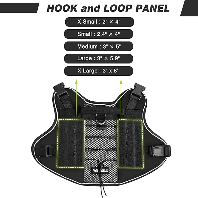 WINSEE Service Dog in Training Mesh Harness with 10 Pet Patches for Medium Dogs, Soft Air Mesh Breathable Tactical Dog Molle Vest, Reflective Military Pet Vest for Walking Hiking