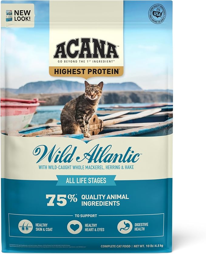 ACANA Grain-free Dry Cat Food Wild Atlantic Saltwater Fish with Freeze-Dried Liver 10lb Bag